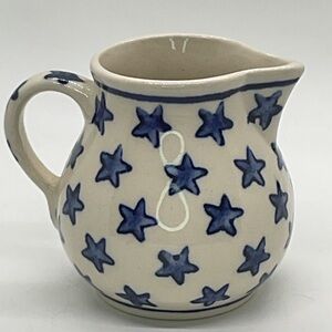Boleslawiec Starry Blue Ceramic Small Pitcher/Creamer